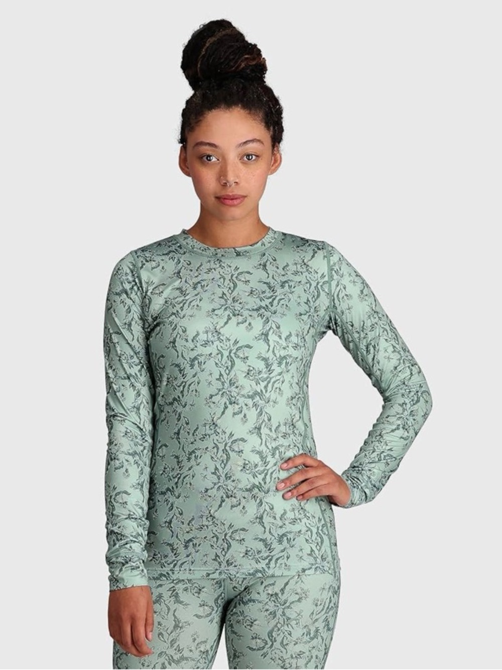 Kari Traa Women's Fryd Base Layer Top - Long Sleeve Thermal Shirt. Sz. L Sage